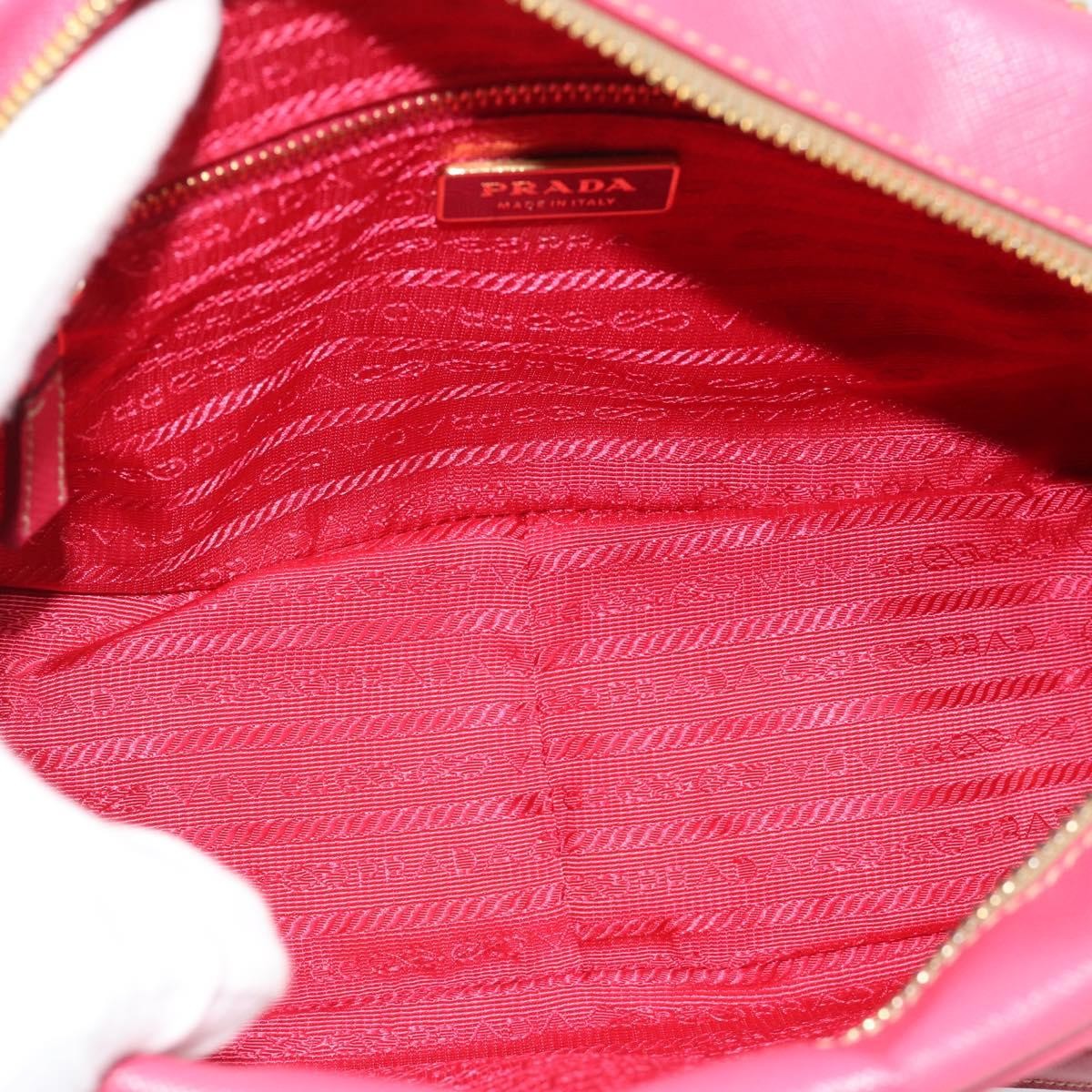 Prada Bauletto Saffiano Leather Pink Leather Handbag (Pre-Owned)