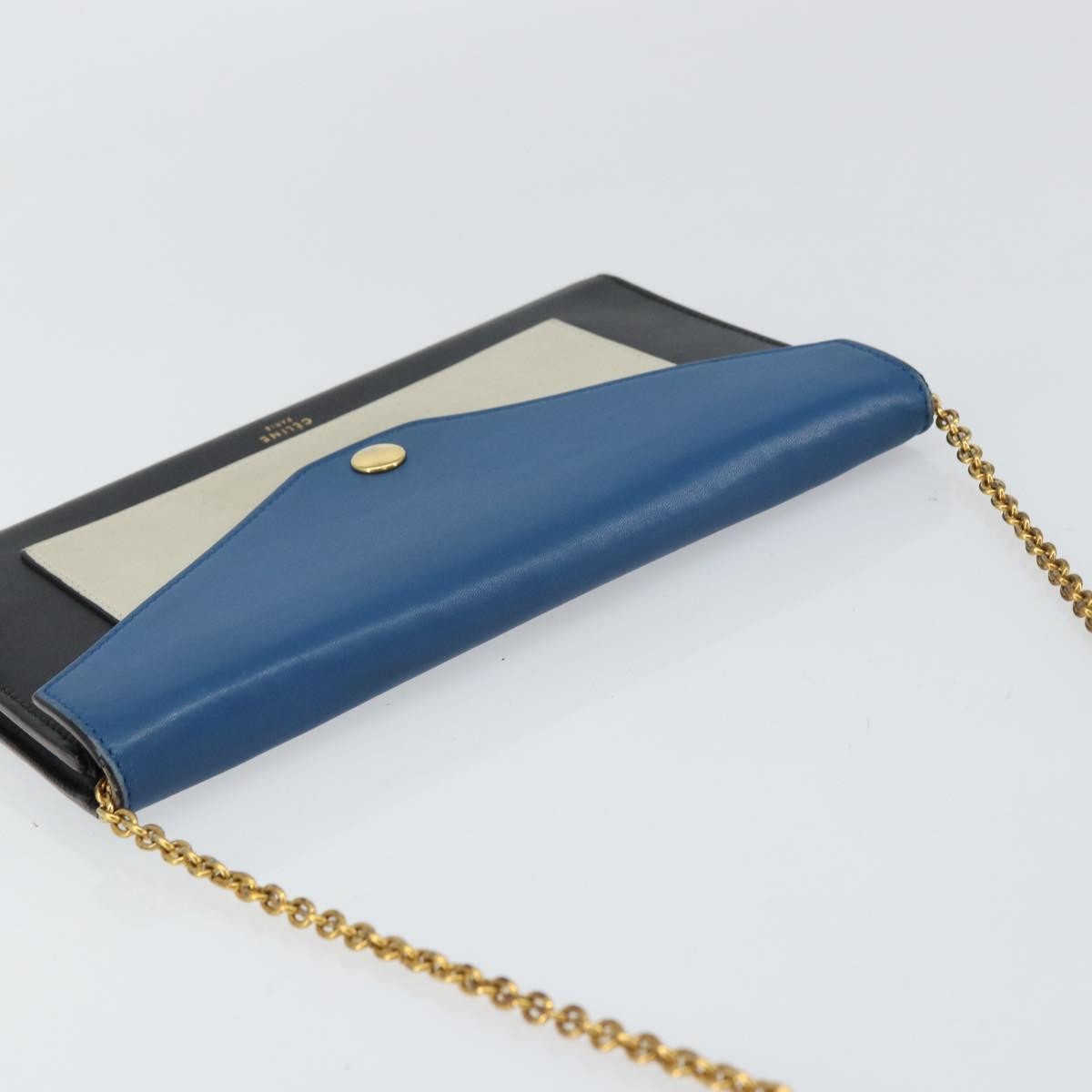 Celine Pocket Envelope Wallet On Chain Leather Multicolour Leather Clutche & Pouche Bag (Pre-Owned)