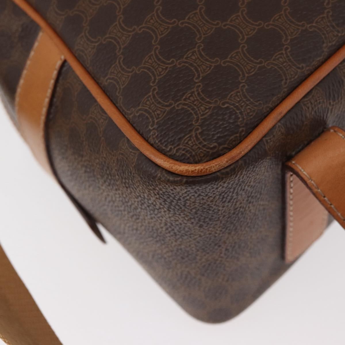 Celine Backpack Leather Brown Canvas Backpack Bag (Pre-Owned)