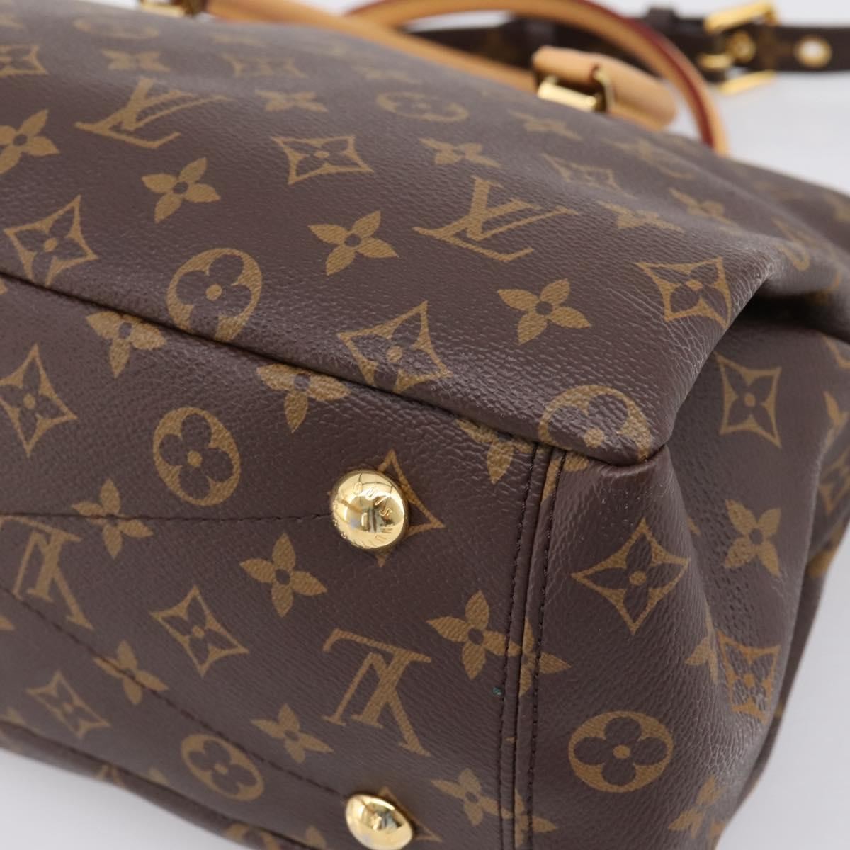 Louis Vuitton Pallas Monogram Canvas With Leather Brown Canvas Tote Bag Bag (Pre-Owned)