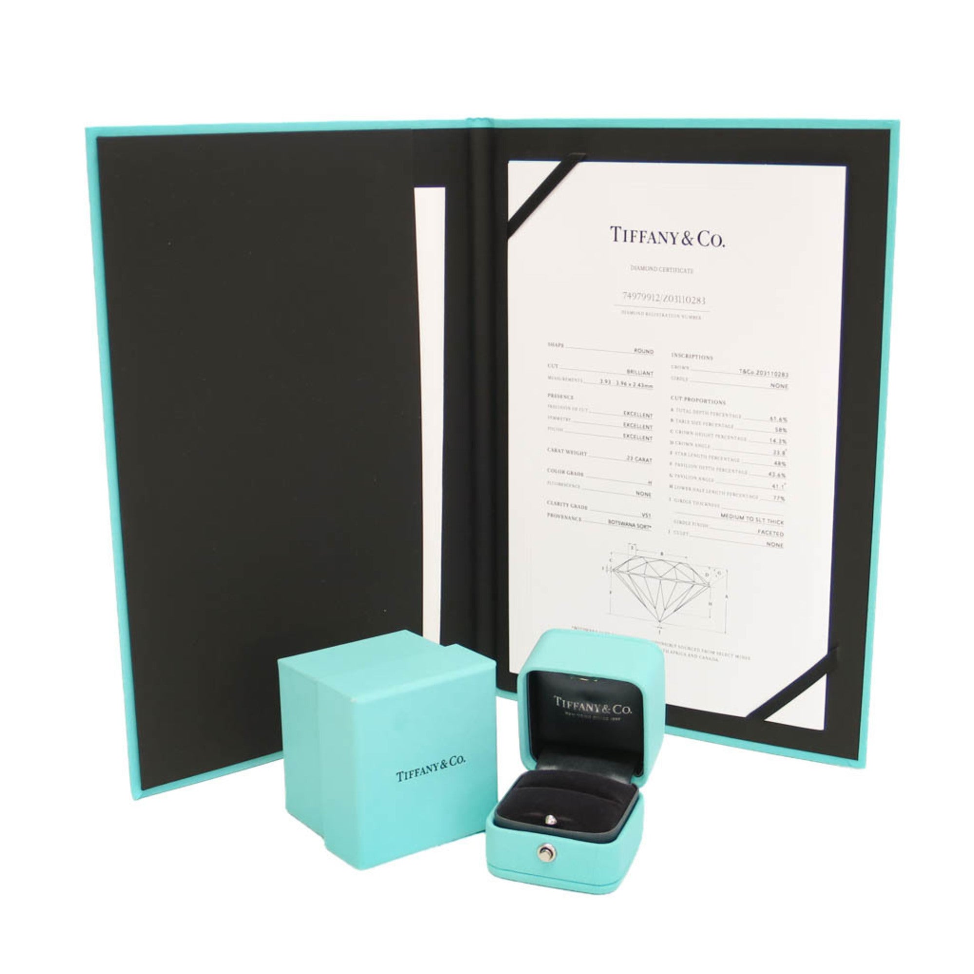 Tiffany & Co. Tiffany Setting Solitaire Platinum With Rbc Diamond H/Vs1 Clear Platinum Ring Jewelry (Pre-Owned)