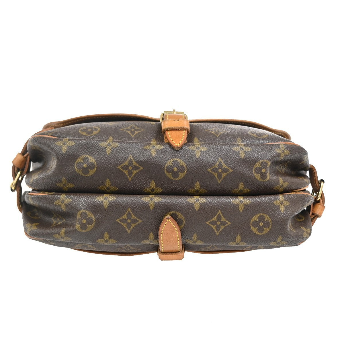 Louis Vuitton Saumur Monogram Brown Leather Shoulder Bag Bag (Pre-Owned)