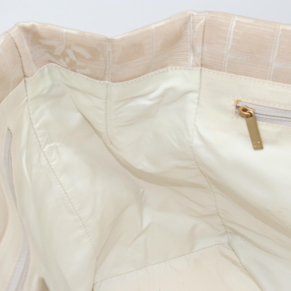 Chanel Travel Line Nylon Beige Nylon Tote Bag Bag (Pre-Owned)