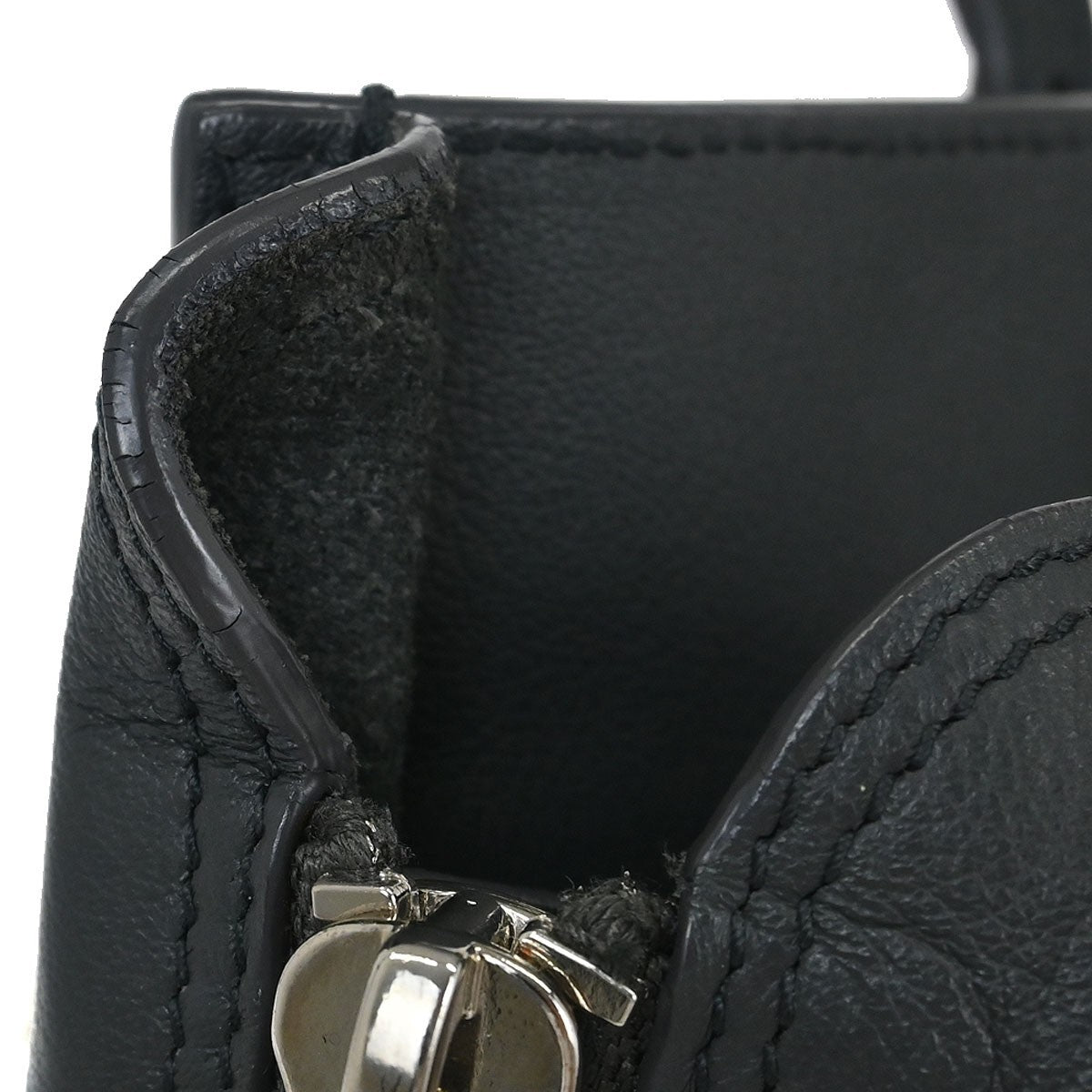 Balenciaga Papier A4 Zip Around Classic Studs Leather Gray Leather Tote Bag Bag (Pre-Owned)