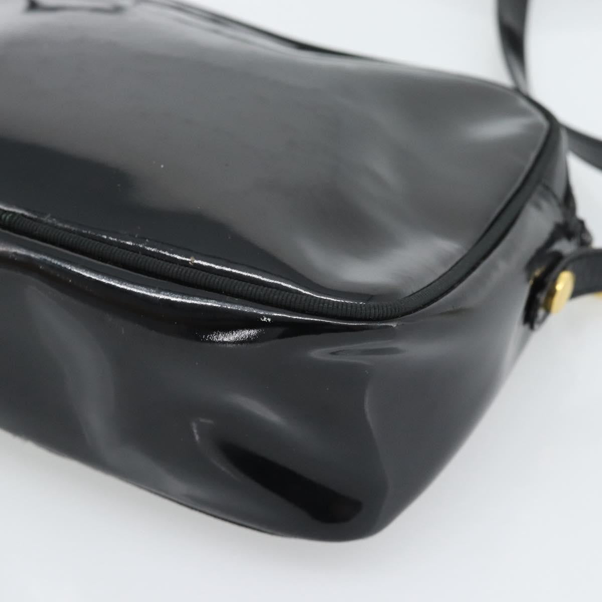Salvatore Ferragamo Vala Patent Leather Black Patent_Leather Shoulder Bag Bag (Pre-Owned)