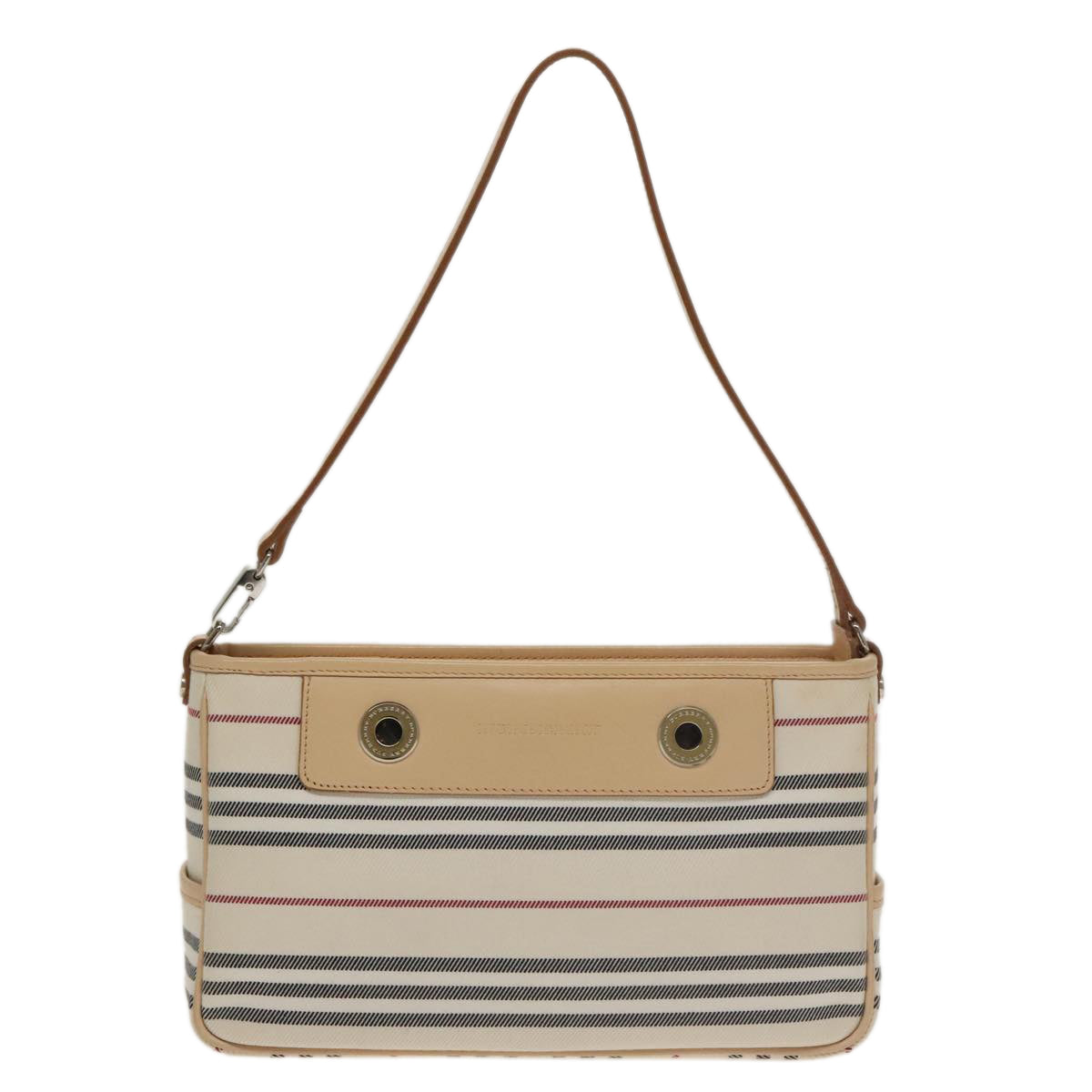 Burberry Nova Check Beige Canvas Shoulder Bag (Pre-Owned)