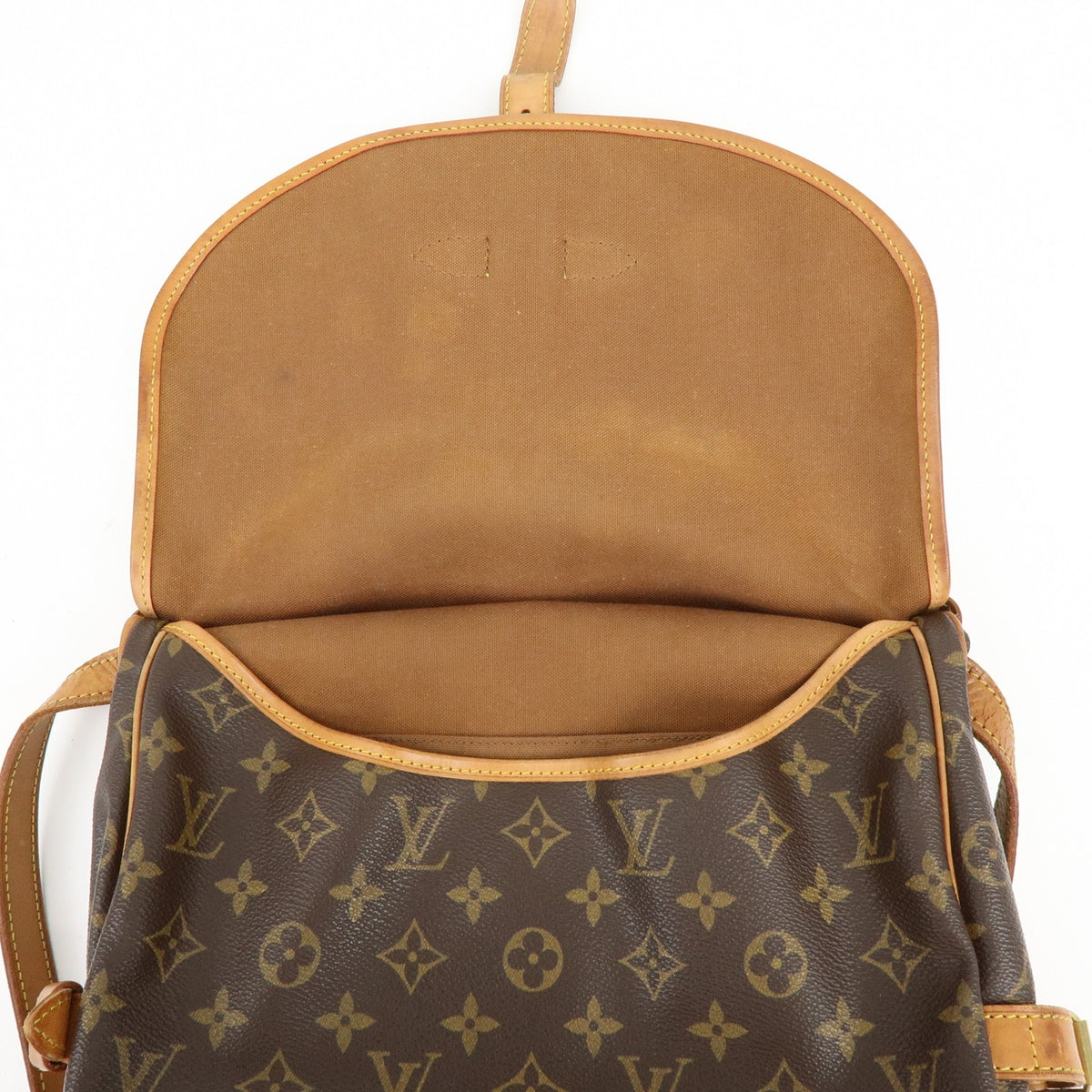 Louis Vuitton Saumur Monogram Canvas Brown Canvas Shoulder Bag Bag (Pre-Owned)