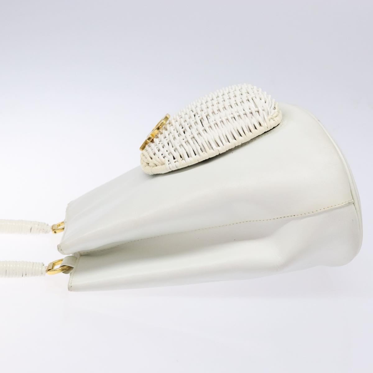 Salvatore Ferragamo Vintage Gancini Convertible Top Handle Leather White Leather Handbag (Pre-Owned)
