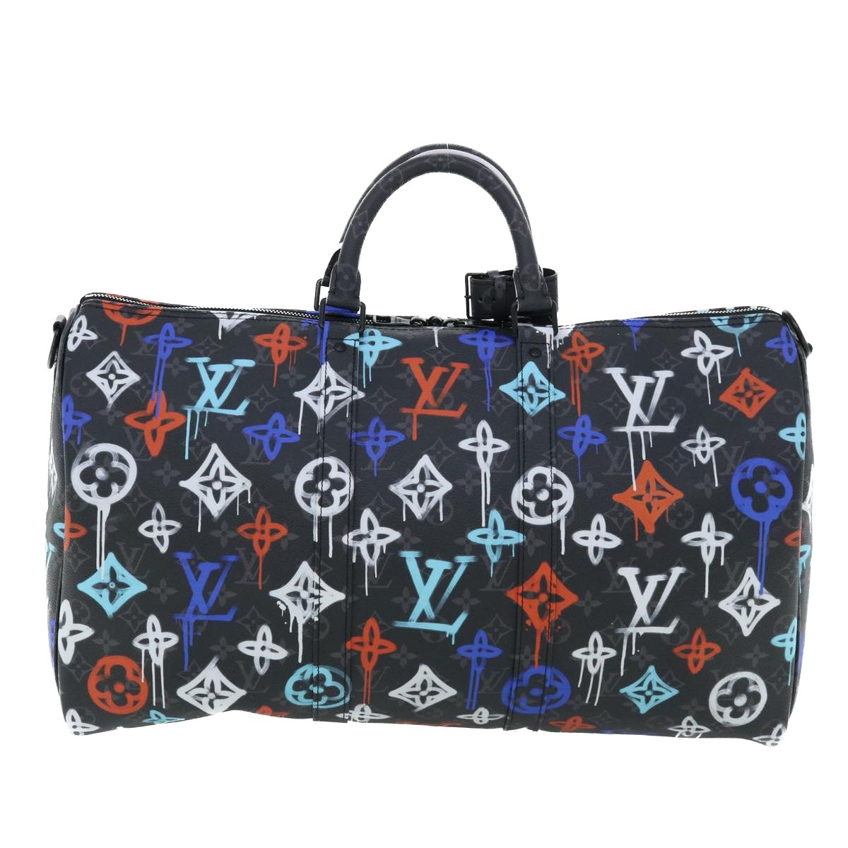 Louis Vuitton Keepall Bandouliere Graffiti Monogram Eclipse Canvas Multicolour Canvas Bag (Pre-Owned)