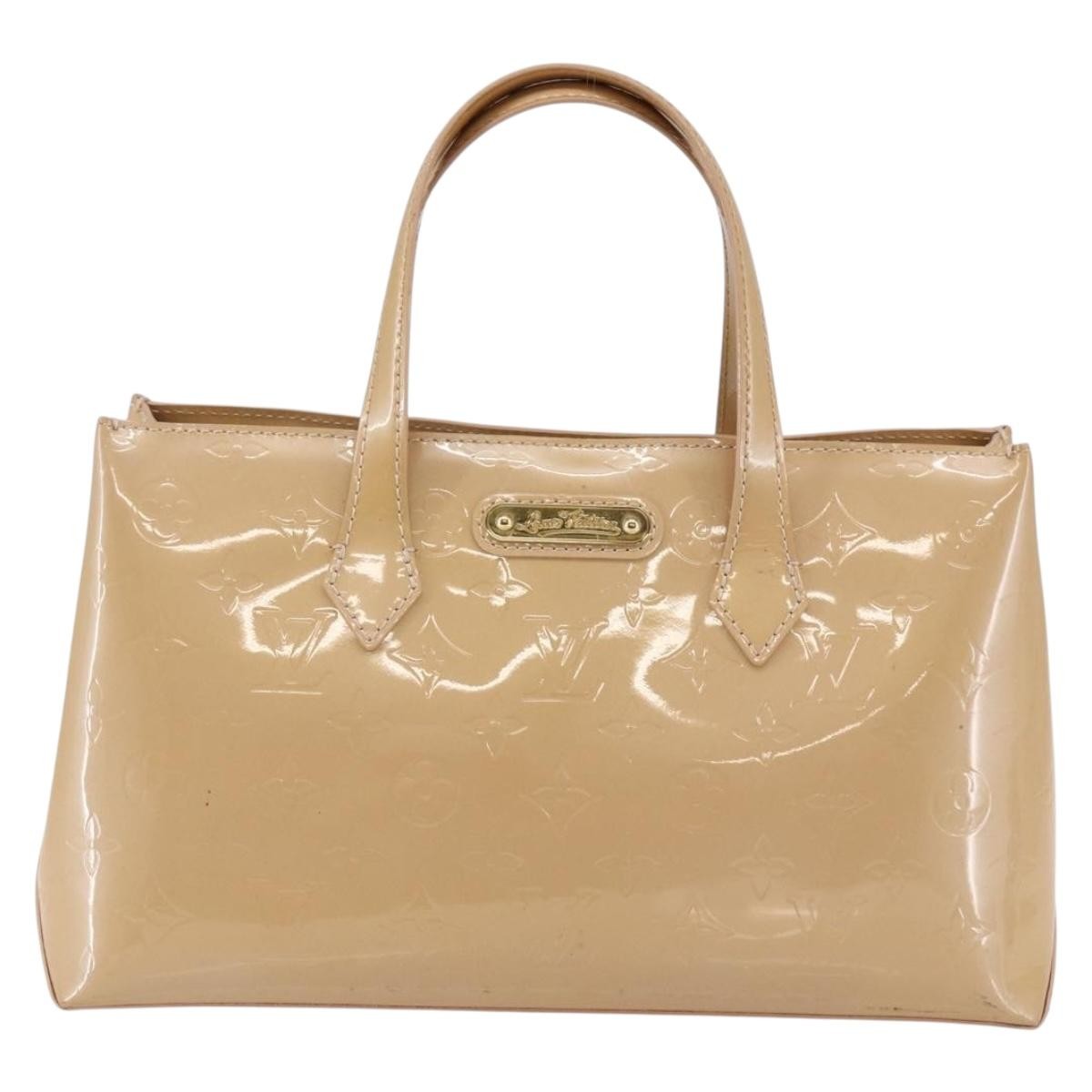 Louis Vuitton Wilshire Monogram Vernis Beige Patent_Leather Handbag (Pre-Owned)