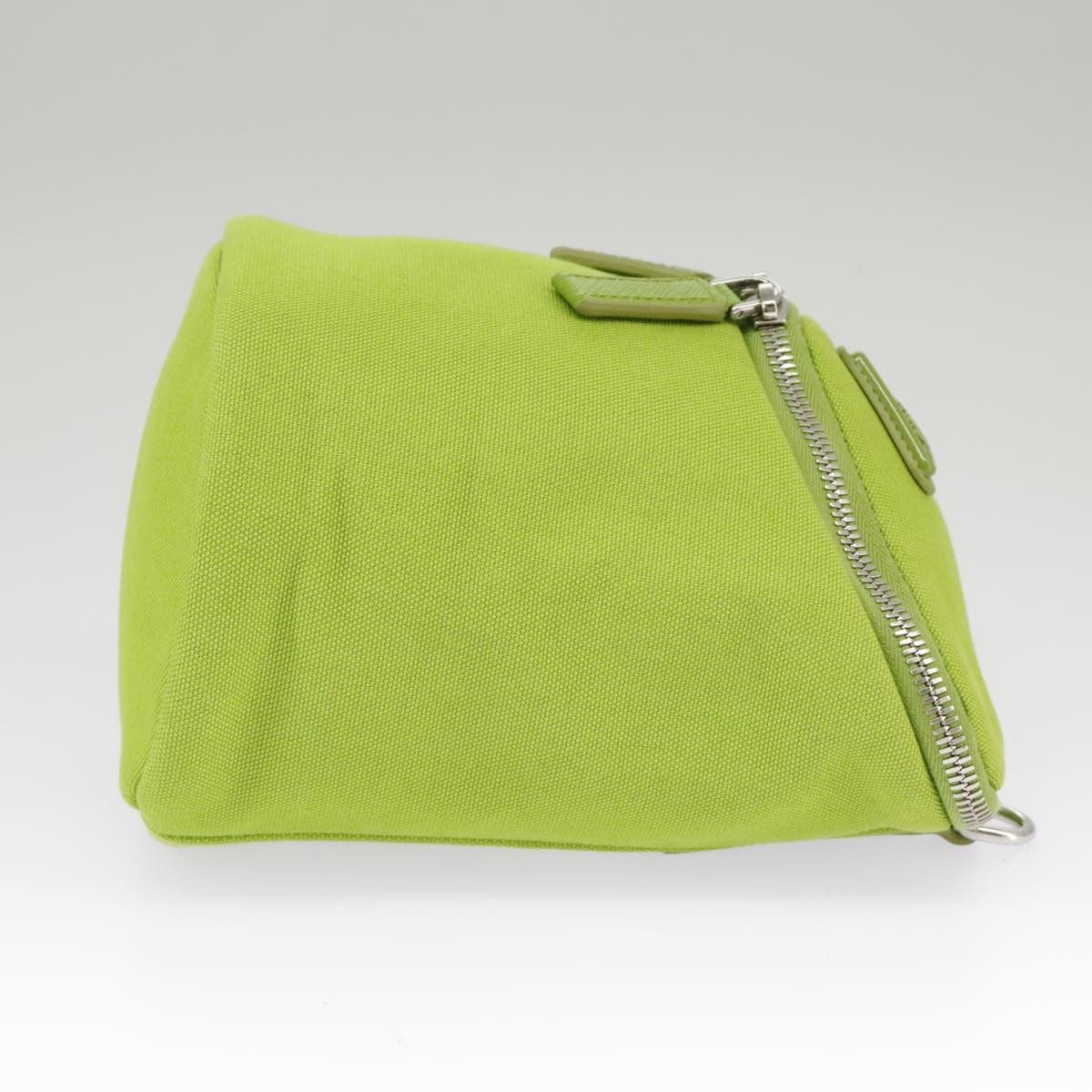 Prada Zipped Triangle Canvas Green Canvas Crossbody Bag Bag (Pre-Owned)