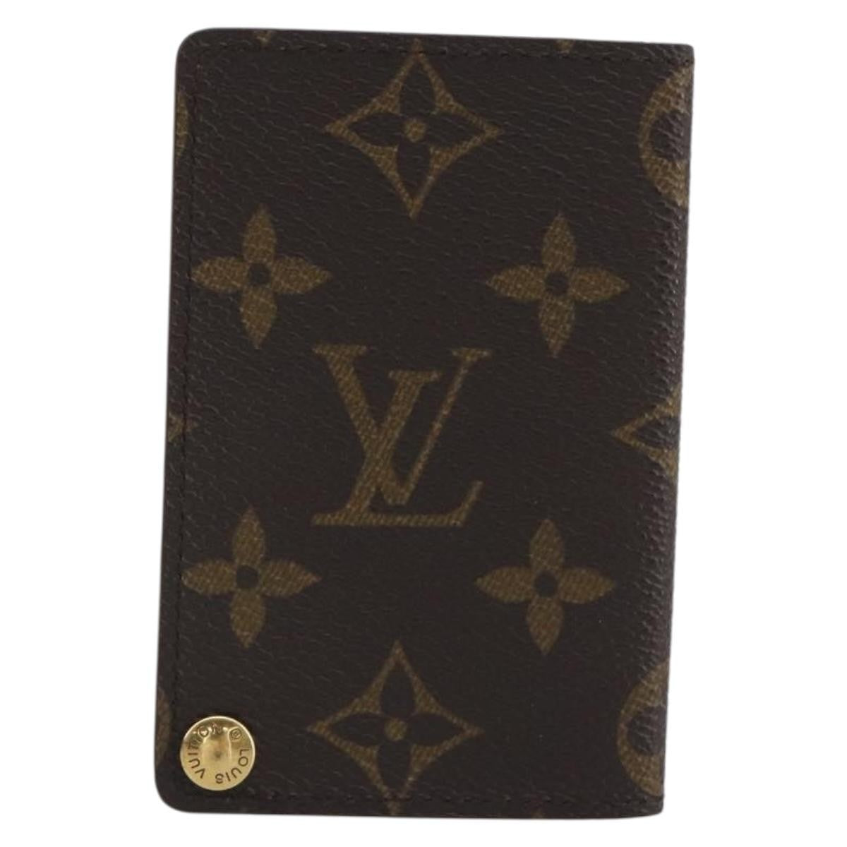 Louis Vuitton Porte Cartes Pression Card Case Monogram Canvas Brown Canvas Card Holders Accessory (Pre-Owned)