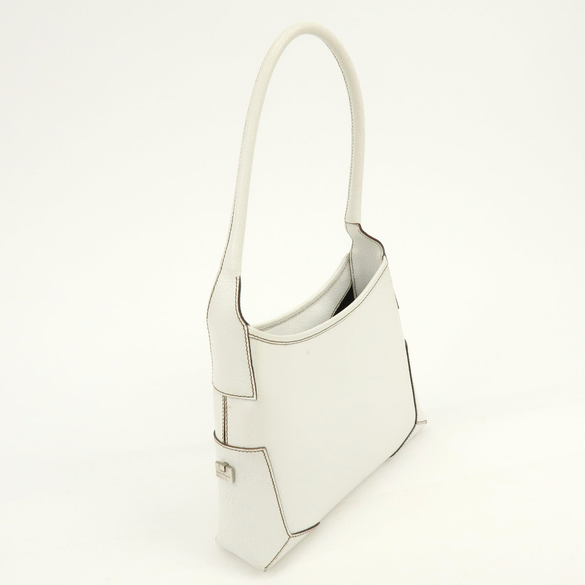 Salvatore Ferragamo Shoulder Bag Leather White Leather Shoulder Bag Bag (Pre-Owned)