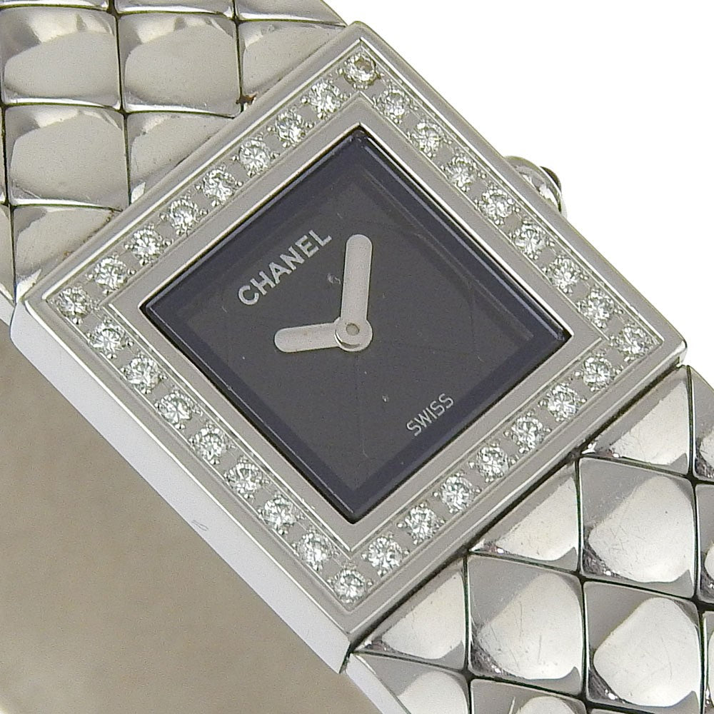 Chanel Matelasse Quartz Stainless Steel With Diamond Bezel Watch (Pre-Owned)