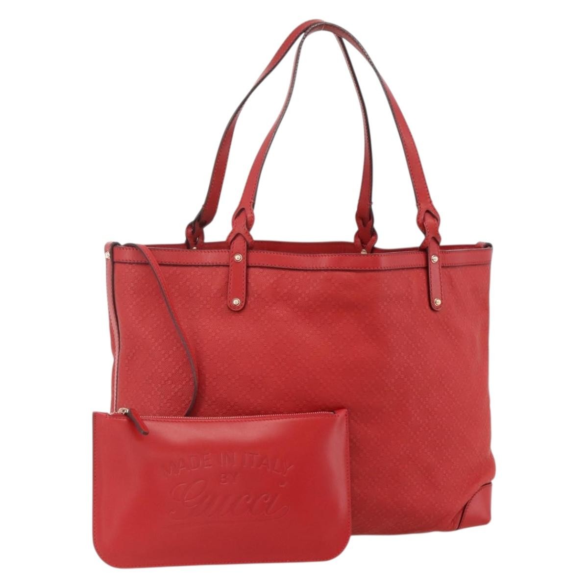 Gucci Craft Tote Diamante Leather Red Pvc Tote Bag Bag (Pre-Owned)