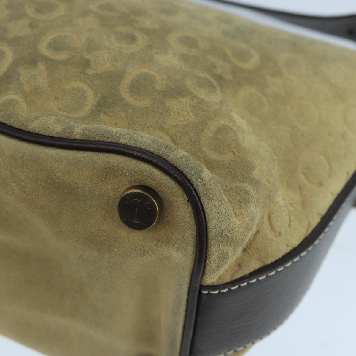 Céline Macadam Beige Suede Shoulder Bag (Pre-Owned)