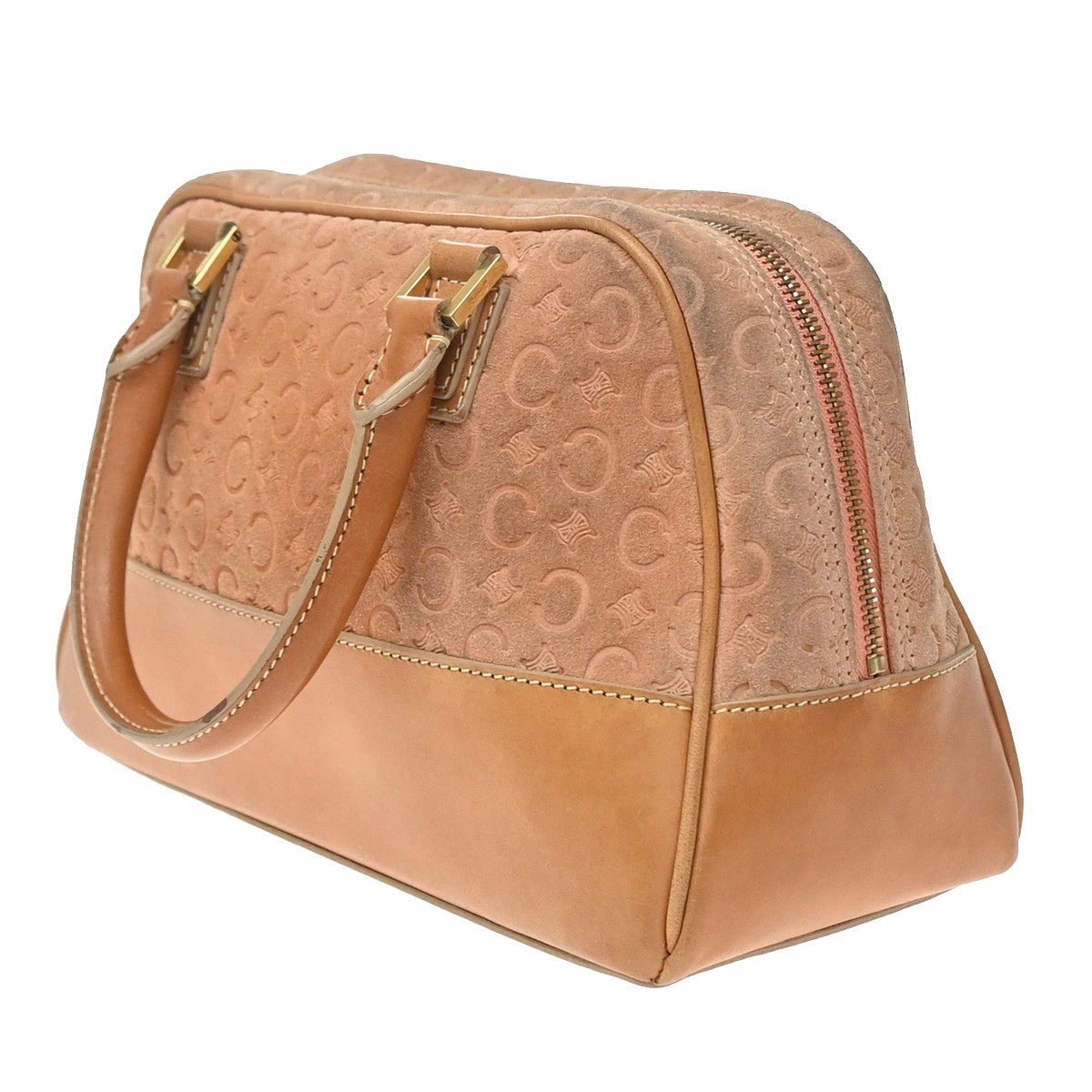 Celine C Macadam Suede Orange Suede Handbag (Pre-Owned)