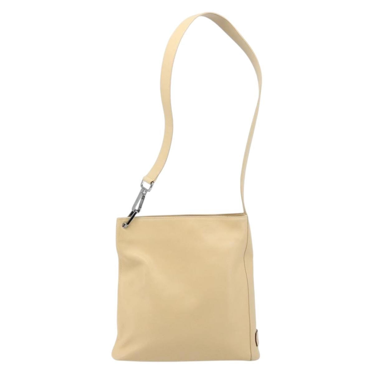 Gucci Vintage Leather Beige Leather Shoulder Bag Bag (Pre-Owned)