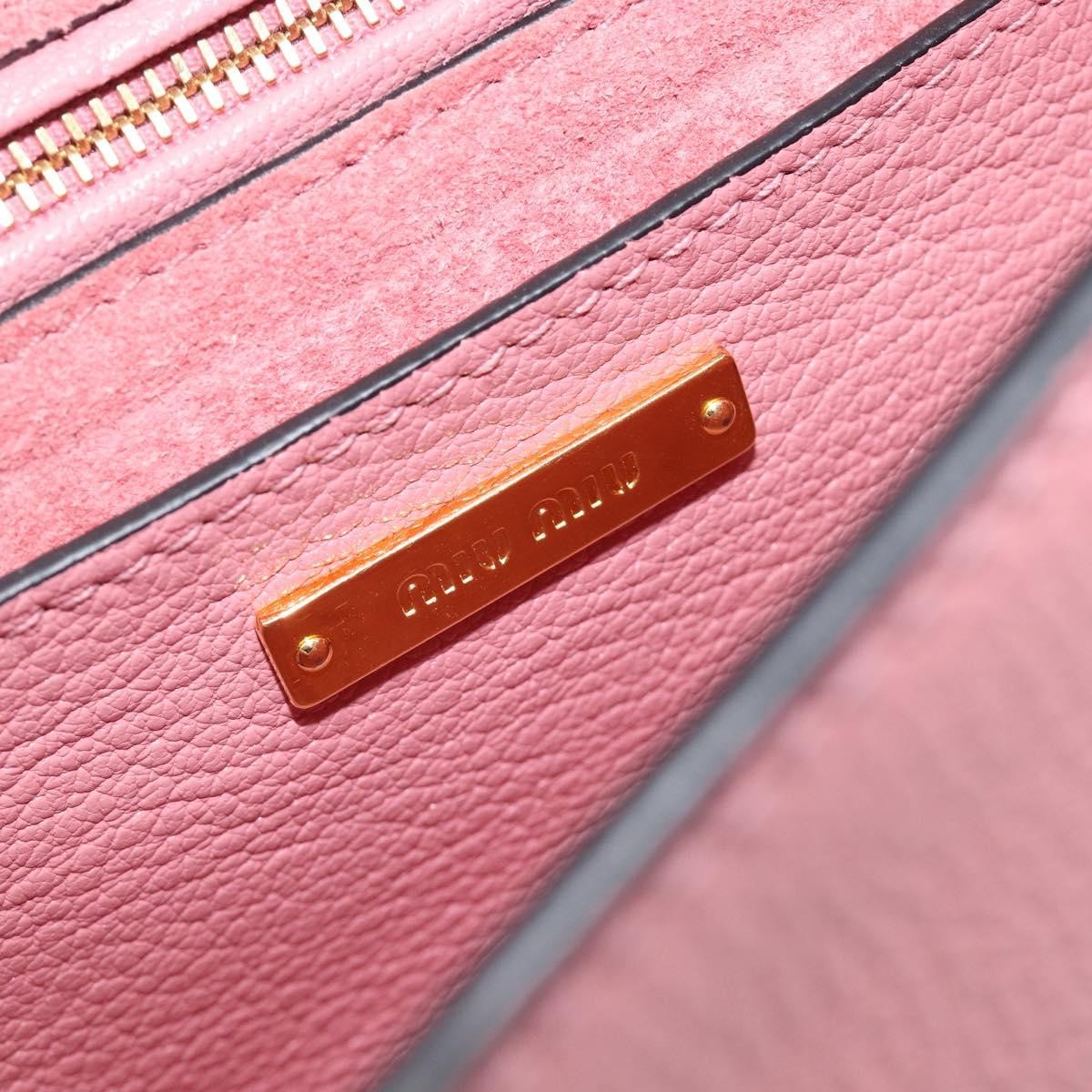 Miu Miu Madras Crystal Flap Leather Pink Leather Crossbody Bag Bag (Pre-Owned)