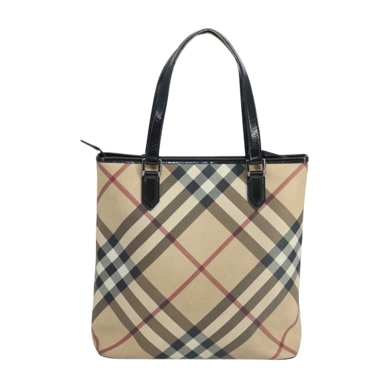 Burberry Nova Check Beige Canvas Tote Bag (Pre-Owned)