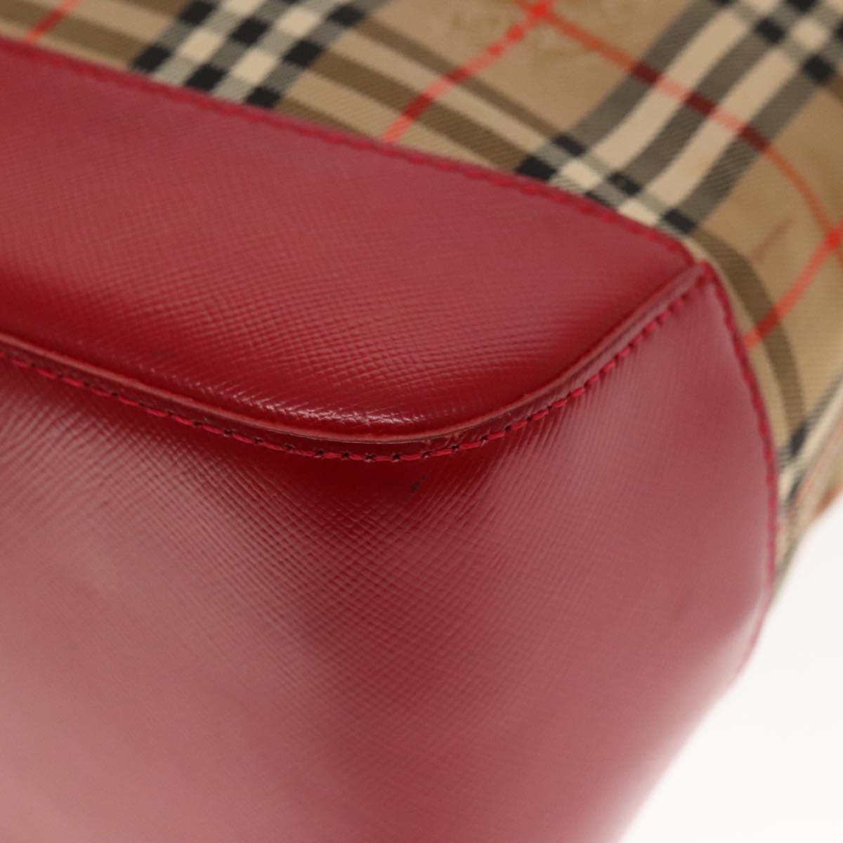 Burberry Nova Check Beige Canvas Shoulder Bag (Pre-Owned)