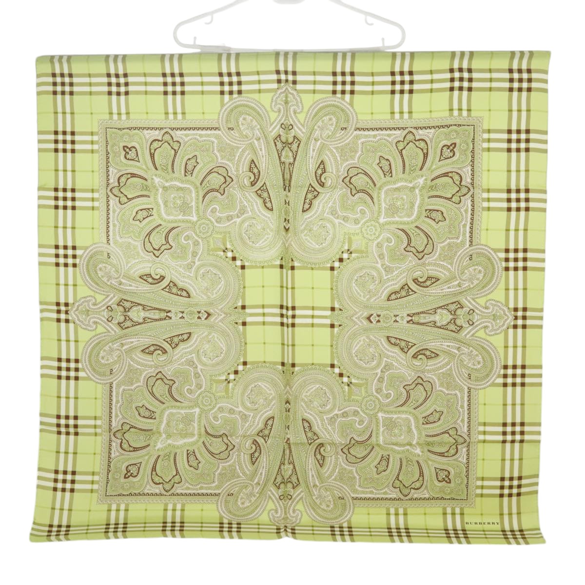 Burberry Green Silk Scarf  (Pre-Owned)