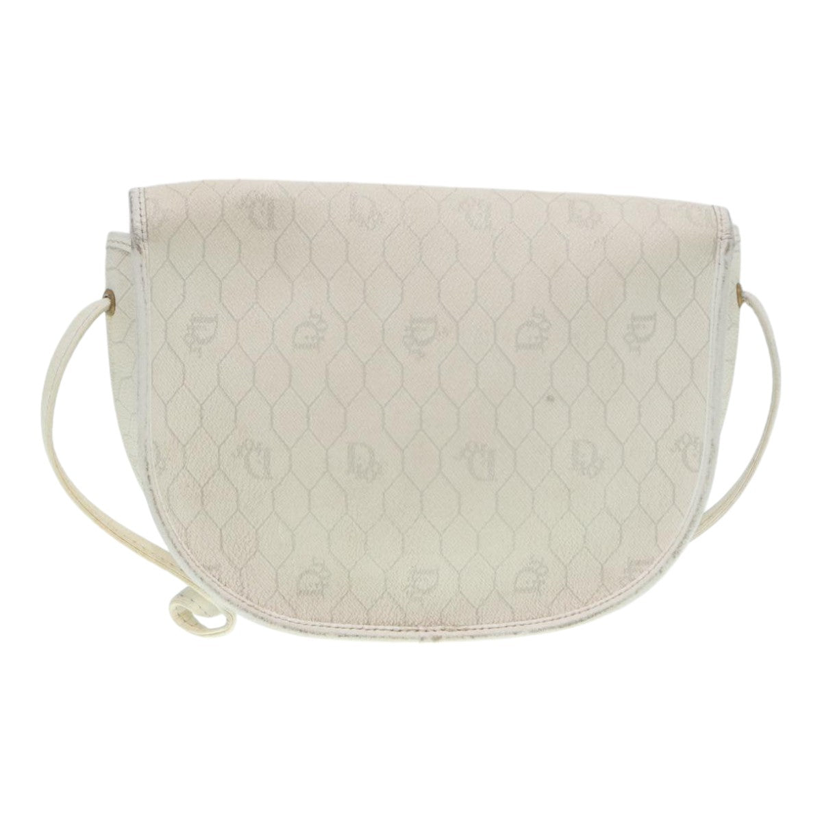 Dior Honeycomb White Canvas Shoulder Bag (Pre-Owned)