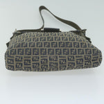 Fendi Zucchino Navy Canvas Shoulder Bag (Pre-Owned)