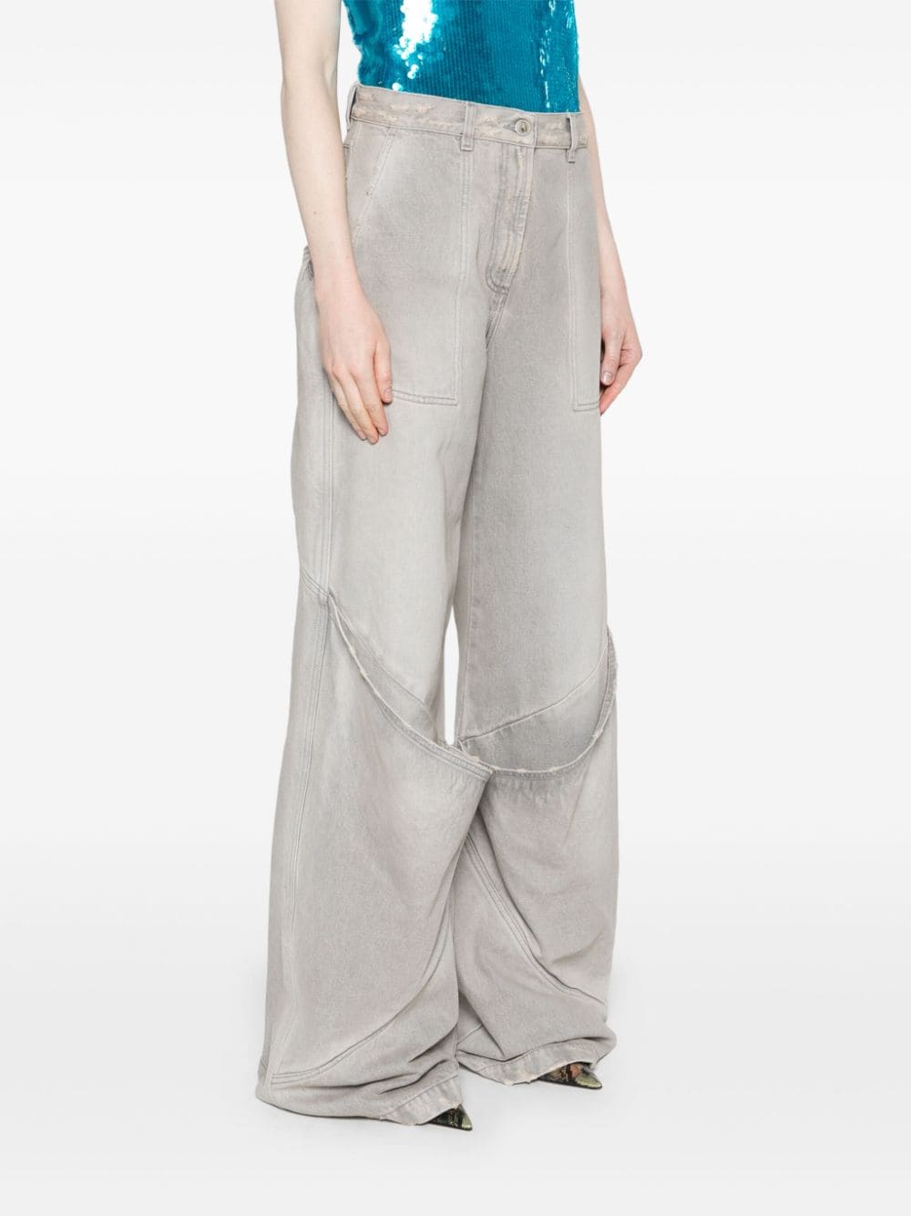 The Attico Women's Wide-Leg Denim Cotton Jeans