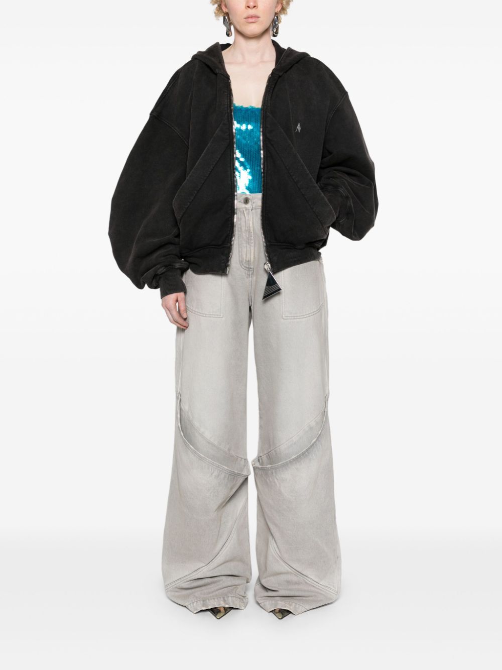 The Attico Women's Wide-Leg Denim Cotton Jeans