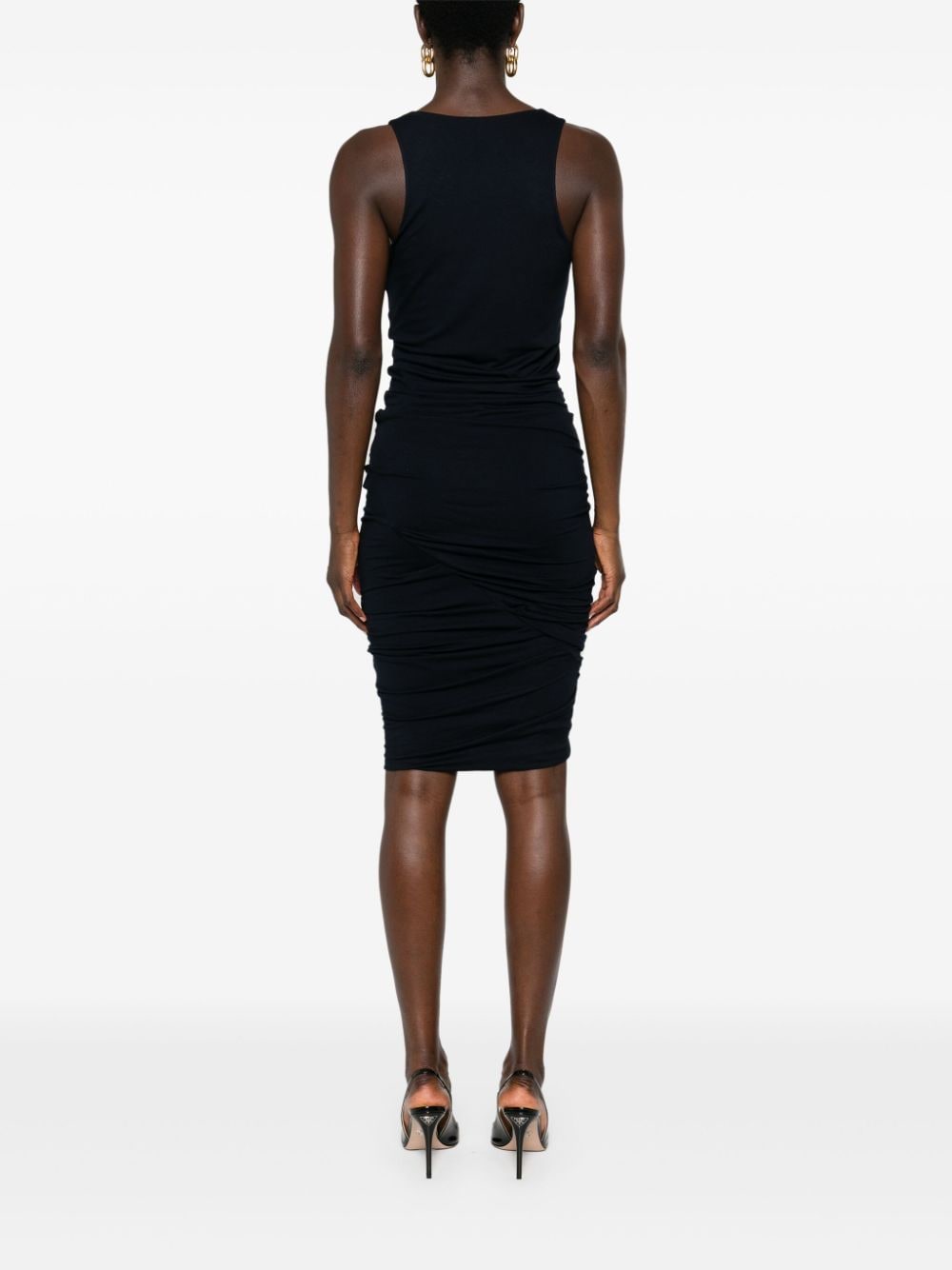 Saint Laurent Women's Ruched V-Neck Mini Dress