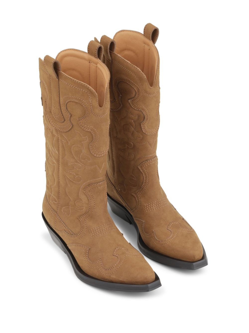 Ganni Women's Boots Leather Brown