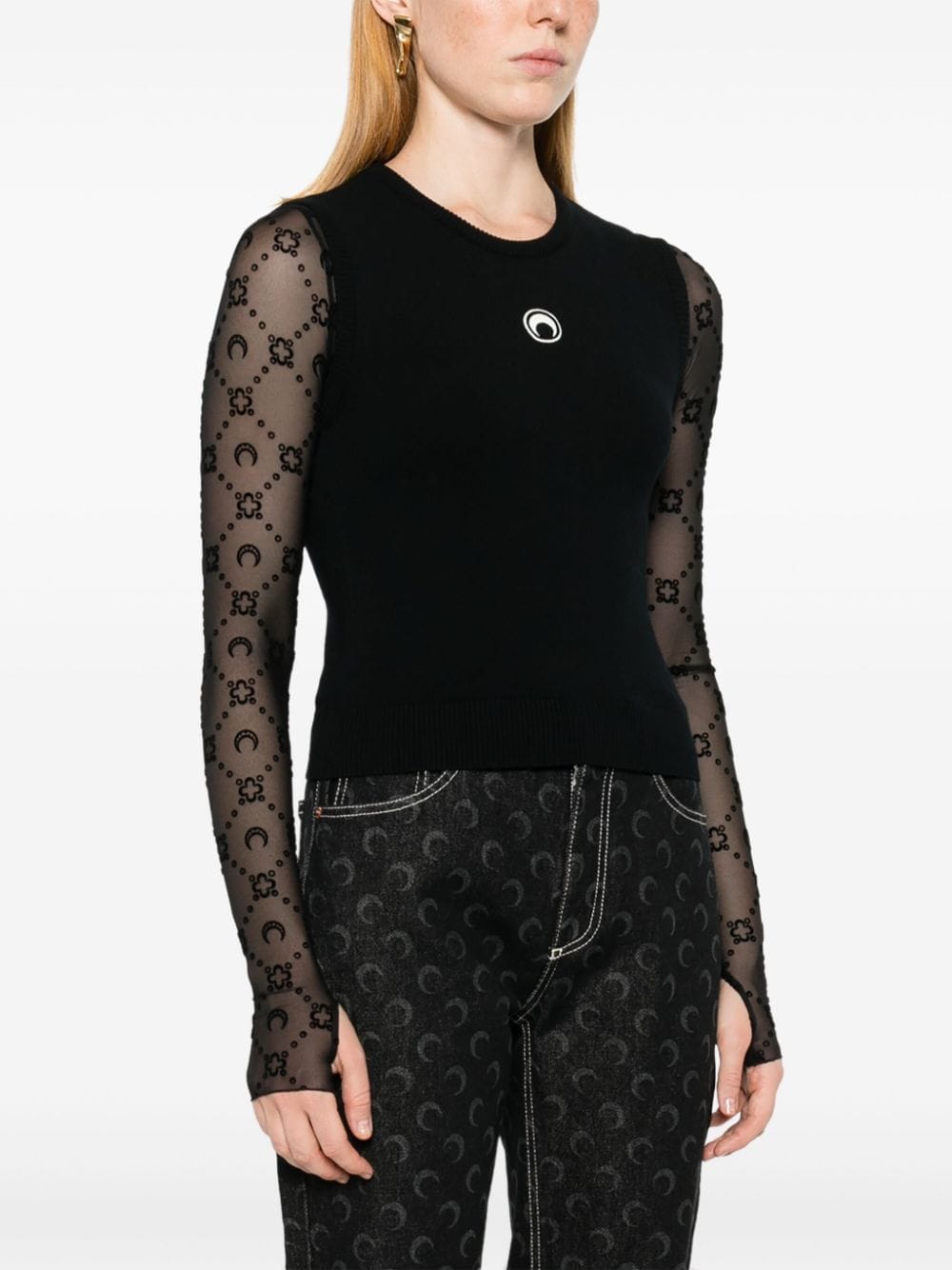 Marine Serre Women's Crescent Moon-Embroidered Tank Top