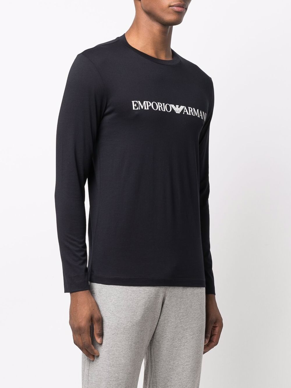 Emporio Armani Men's Logo Print Long Sleeve T-Shirt