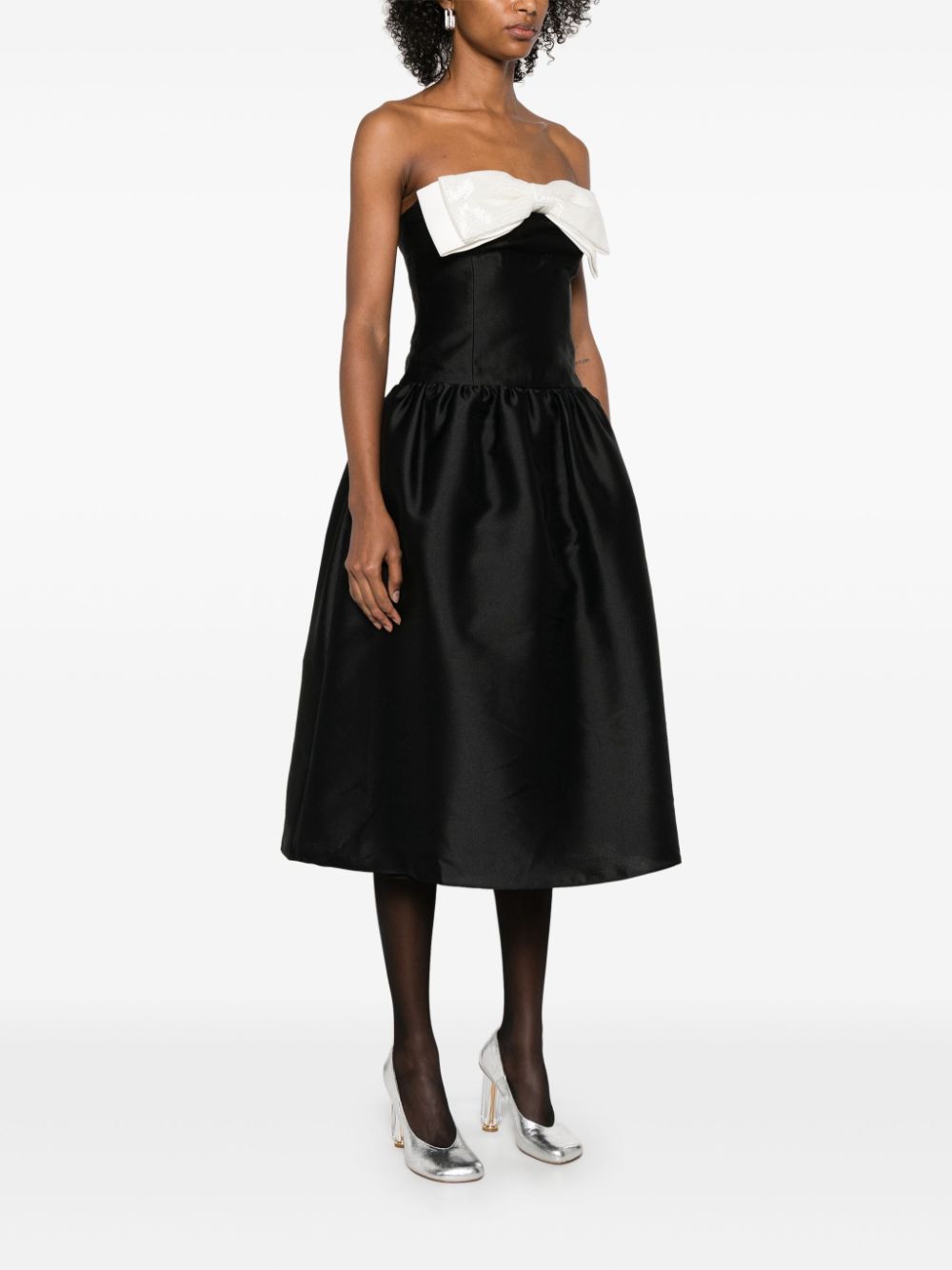 Self-Portrait Women's Contrast Bow Midi Dress