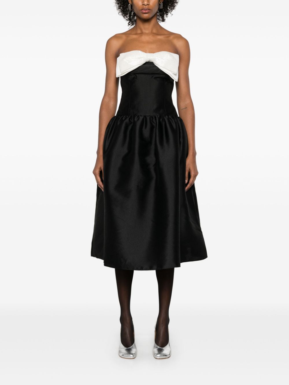 Self-Portrait Women's Contrast Bow Midi Dress