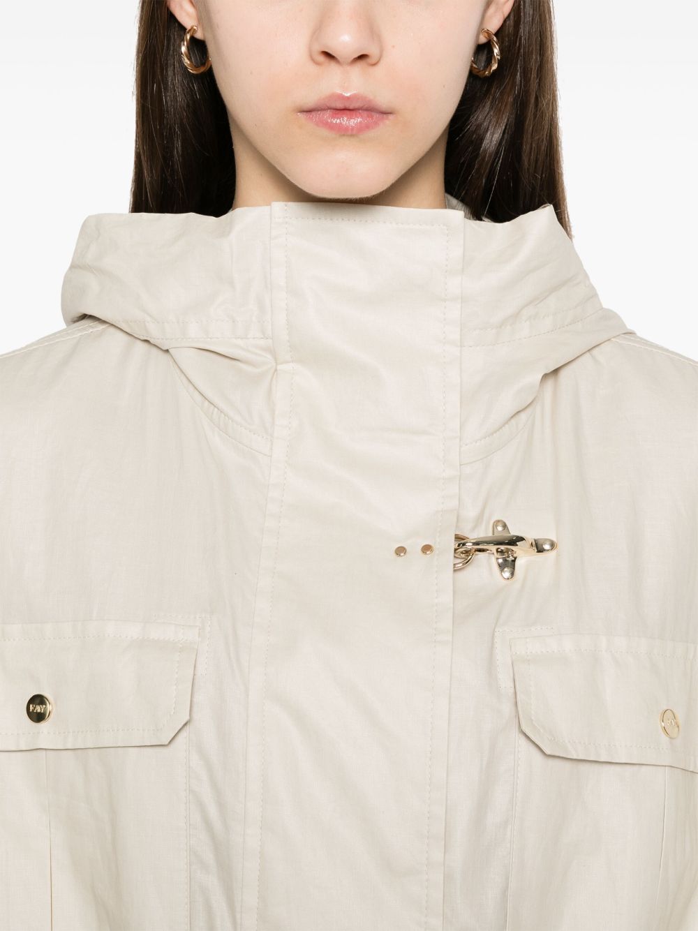 Fay Women's Linen And Cotton Blend Parka Coat