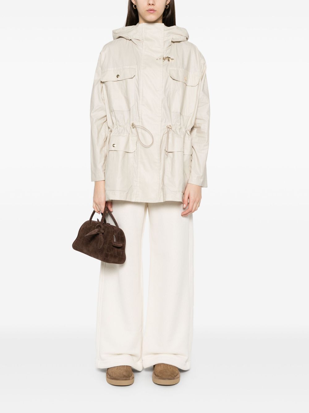 Fay Women's Linen And Cotton Blend Parka Coat