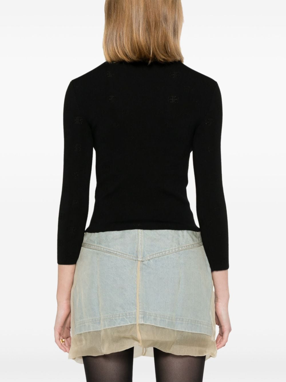 Balenciaga Women's Bb-Pattern Open-Knit Jumper