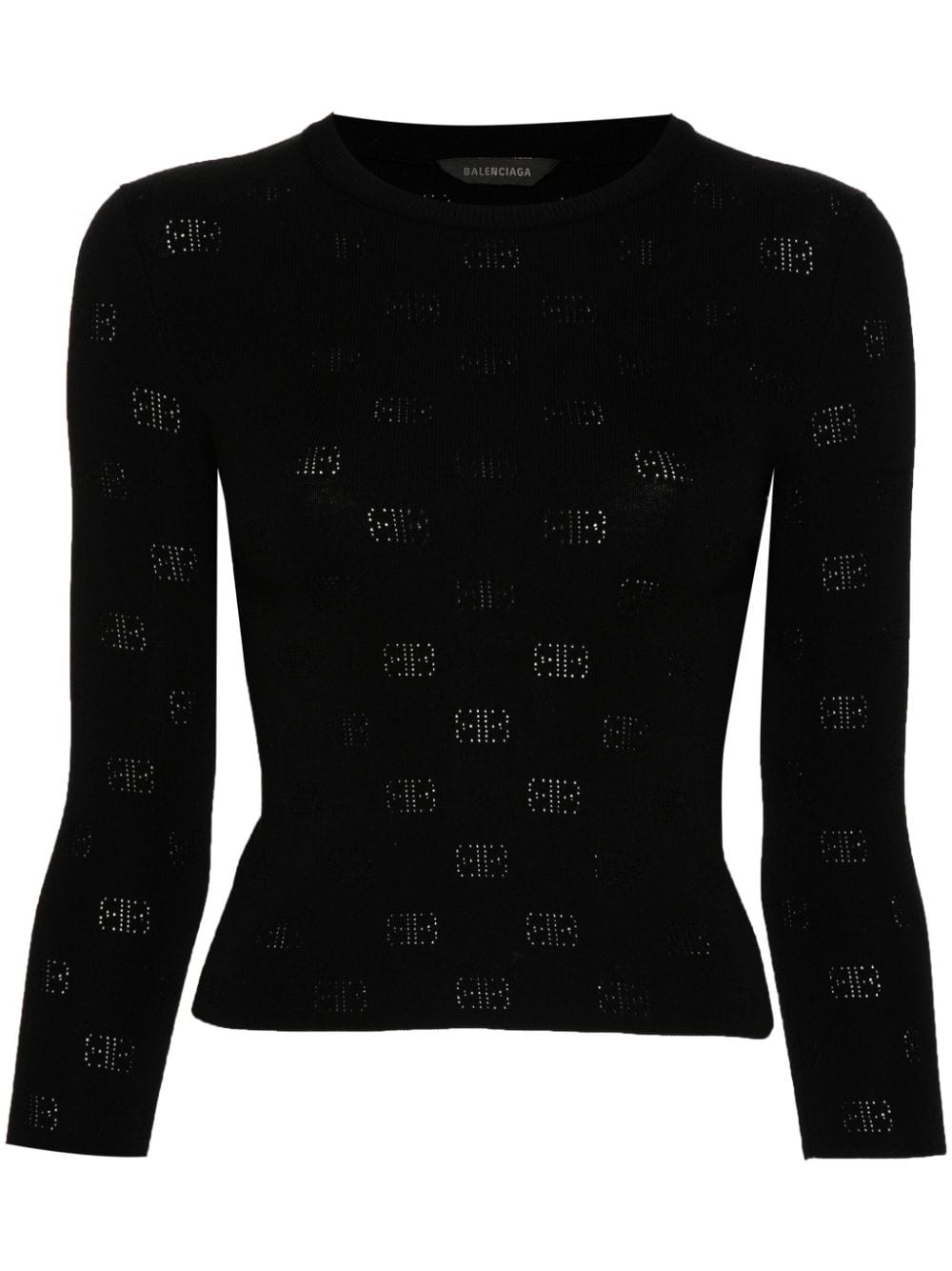 Balenciaga Women's Bb-Pattern Open-Knit Jumper