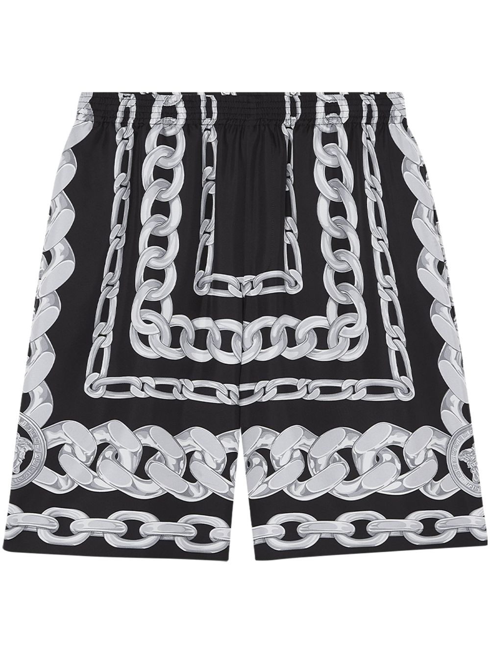 Versace Men's Medusa Chains Silk Shorts