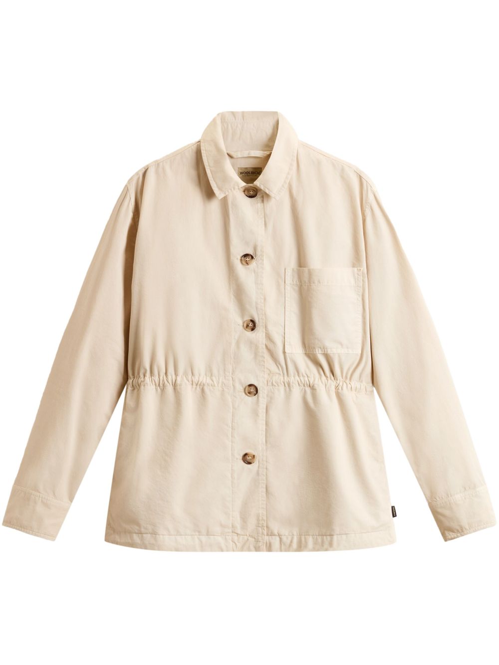 Woolrich Women's Garment-Dyed Pure Cotton Overshirt Beige