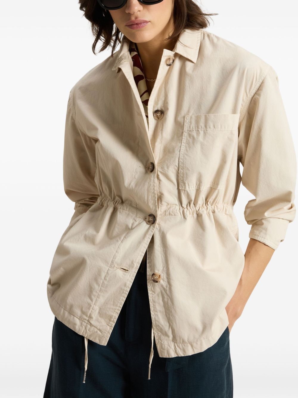 Woolrich Women's Garment-Dyed Pure Cotton Overshirt Beige