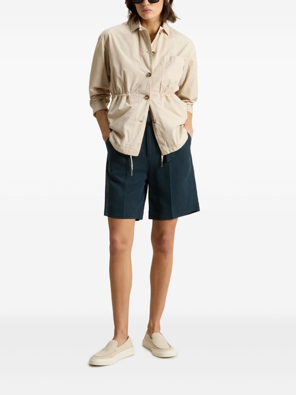 Woolrich Women's Garment-Dyed Pure Cotton Overshirt Beige