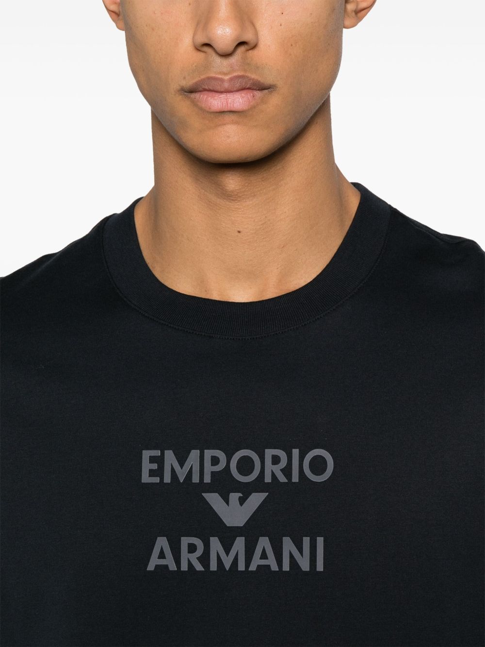 Emporio Armani Men's Jersey T-Shirt With Rubberised Logo