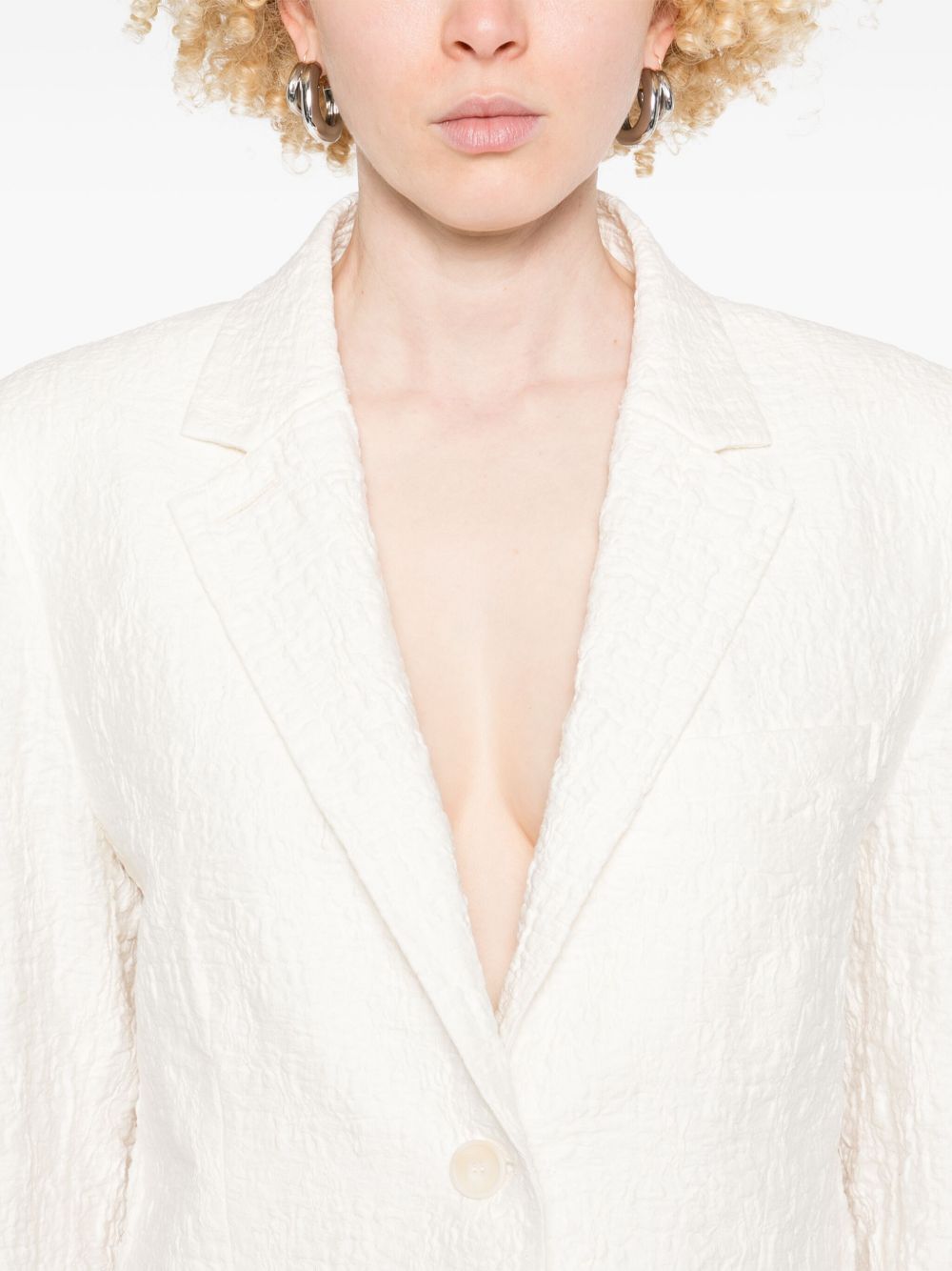 Harris Wharf London Women's Crinkled Shoulder-Pads Blazer