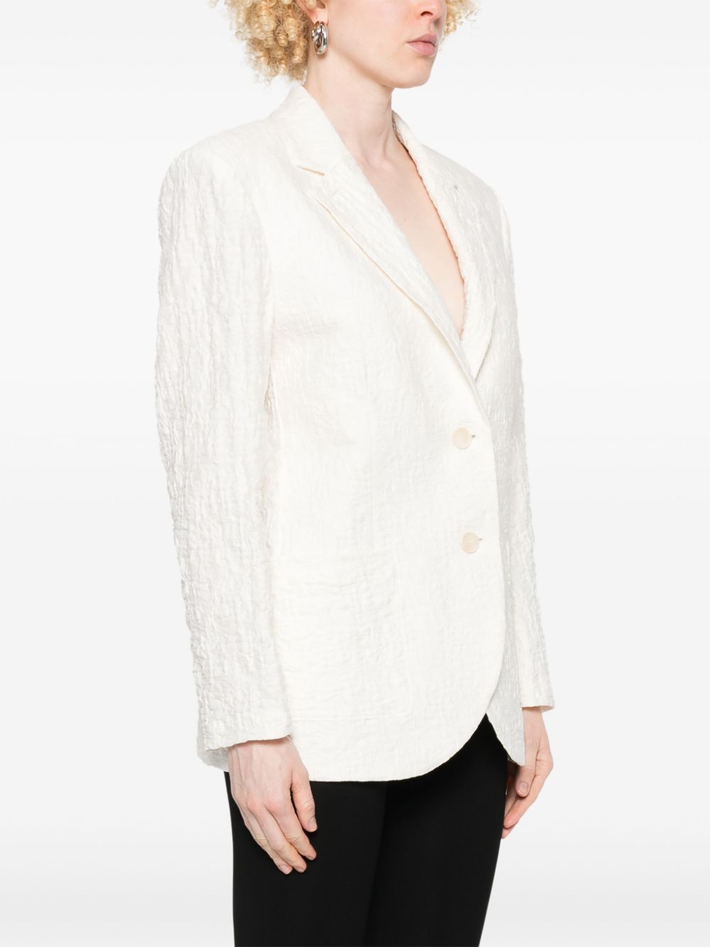 Harris Wharf London Women's Crinkled Shoulder-Pads Blazer