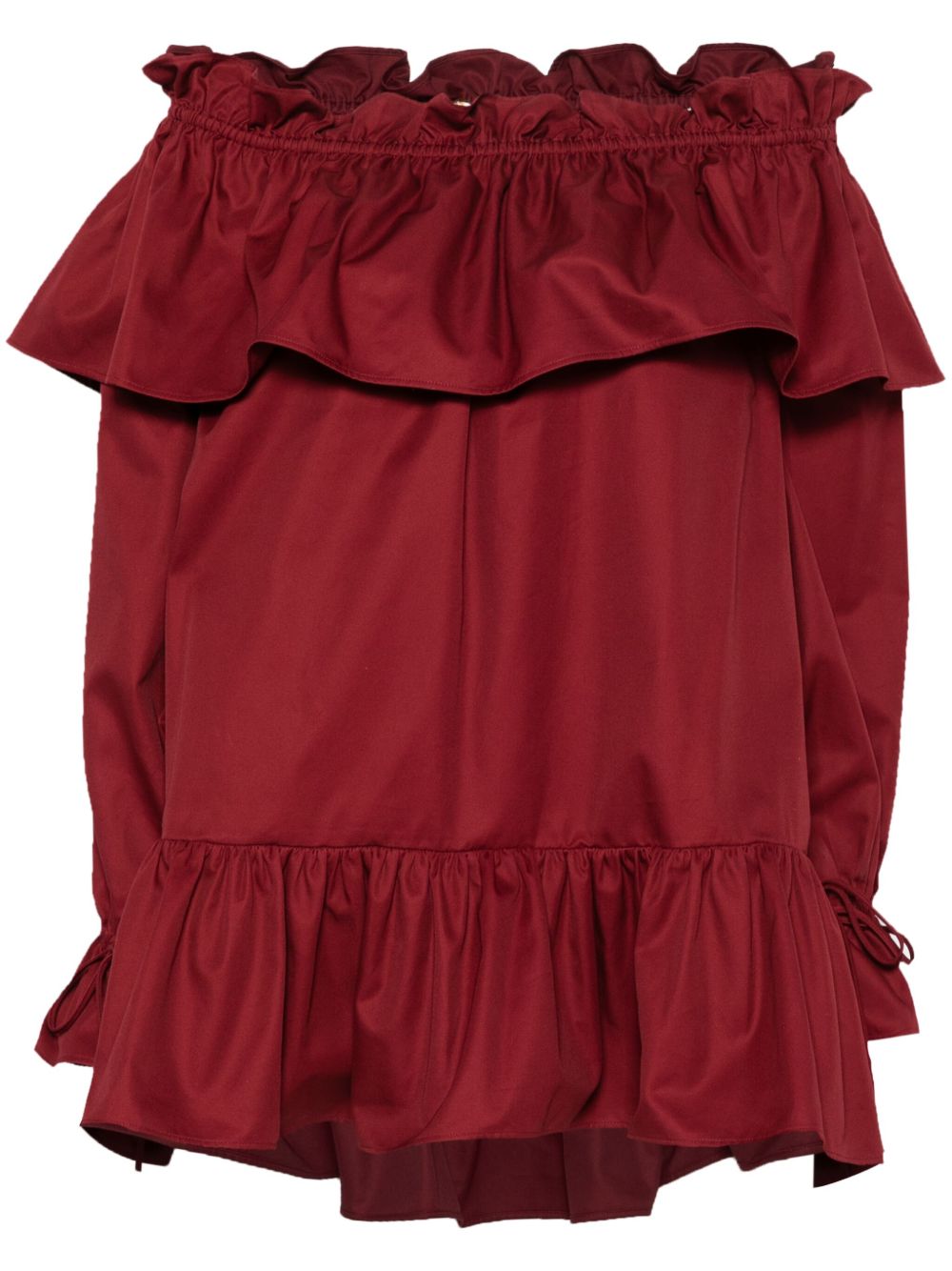 Saint Laurent Women's Ruffled Cotton Mini Dress