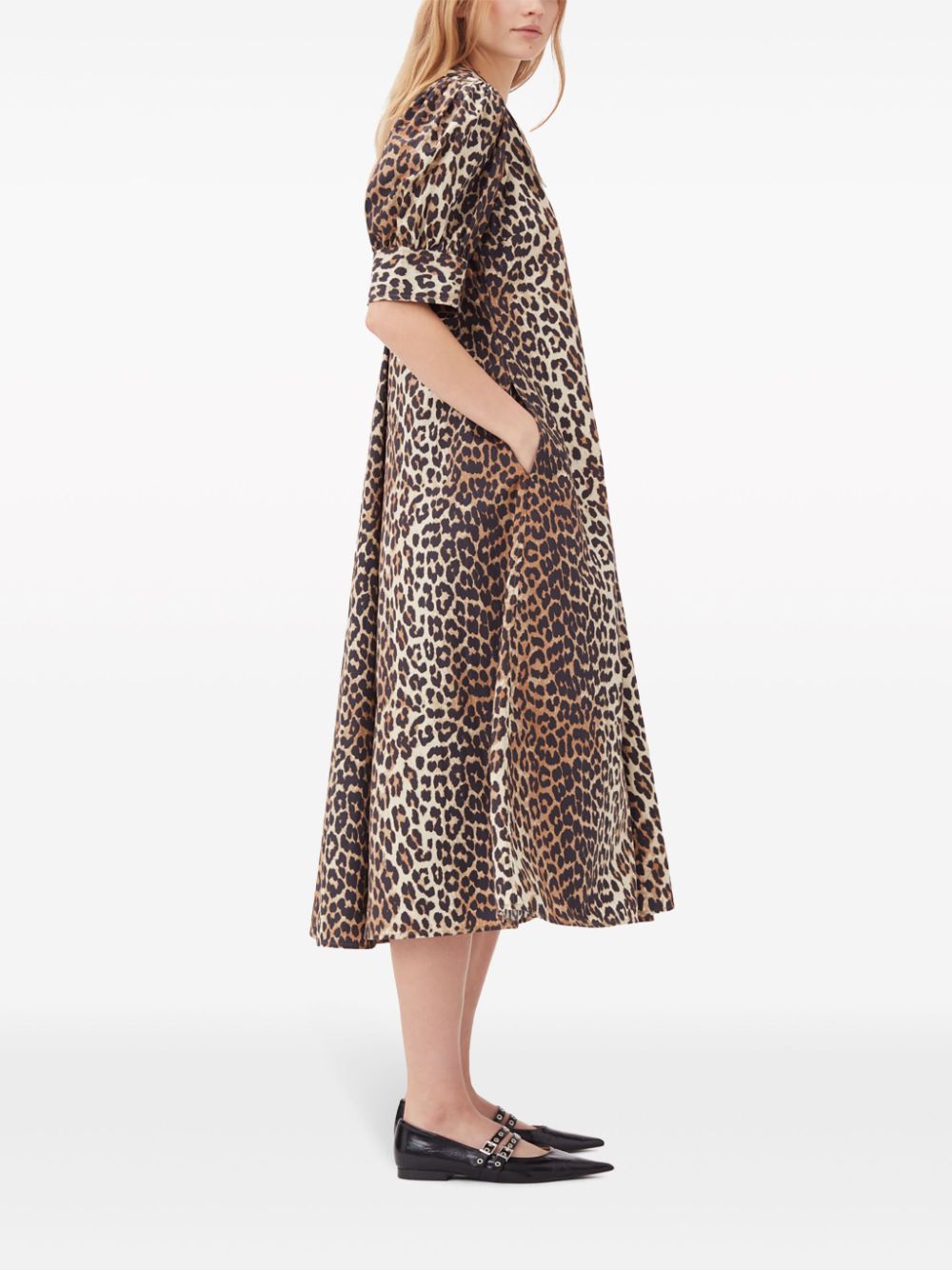 Ganni Women's Conscious Criteria Page Organic Cotton Maxi Dress