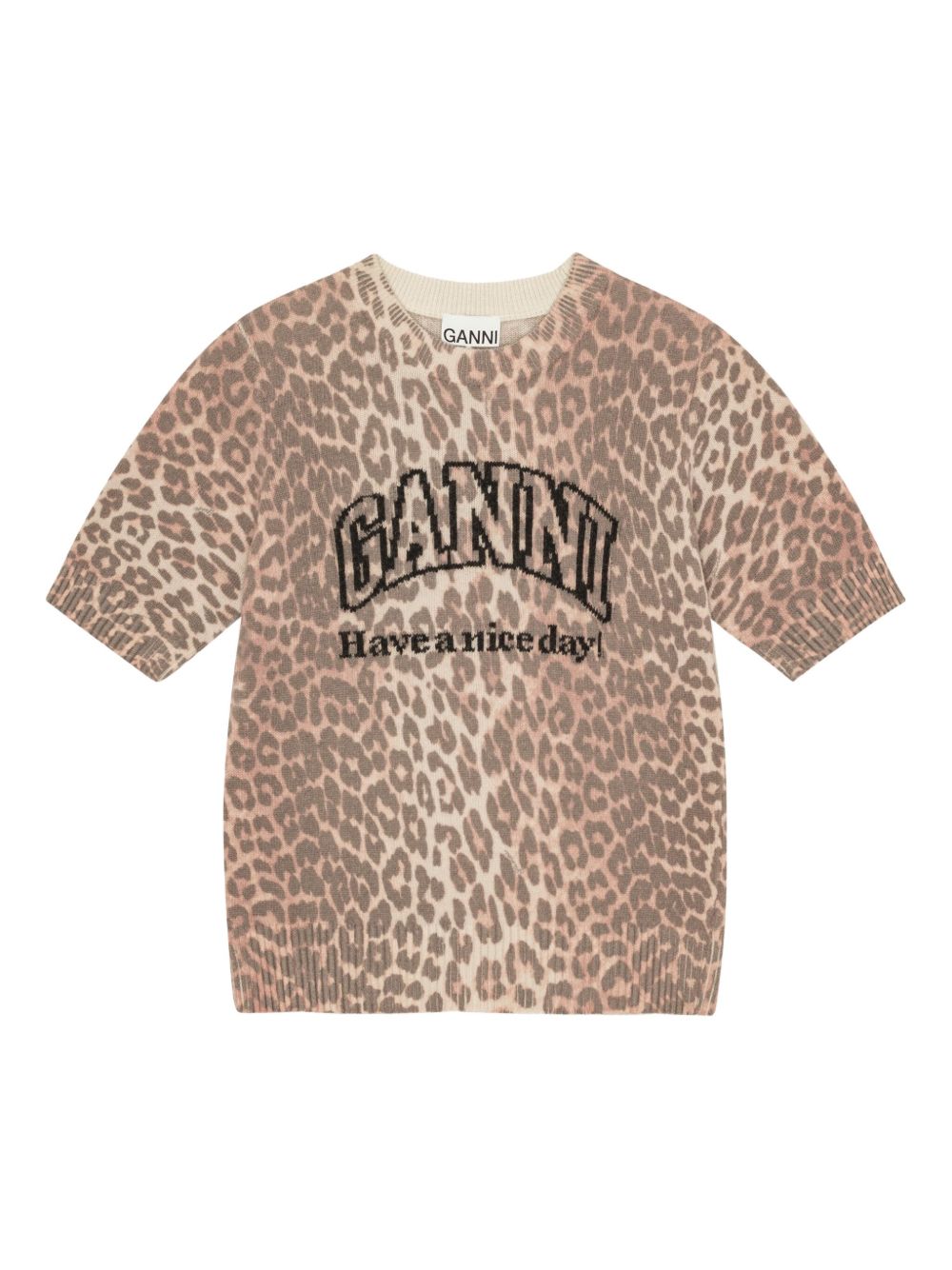 Ganni Women's Logo Wool T-Shirt